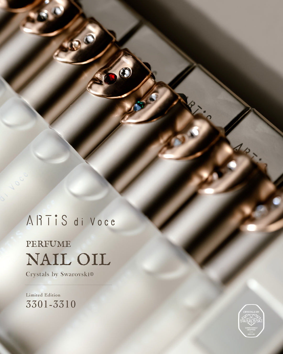 ARTiS di Voce 隨身瓶指緣油 - 初熟紅榴 3306 (採用Swarovski®水晶)